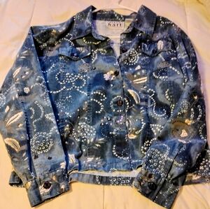Karen Hart XL Woman Embellished Denim Jacket